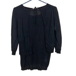 Anne Claire lightweight knit cardigan black women's size M